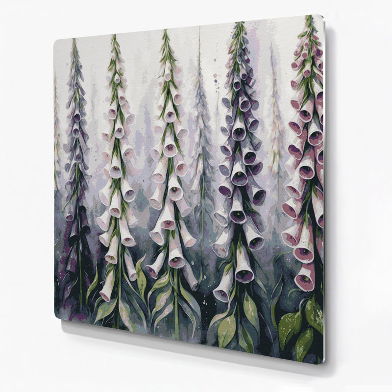Art mural en métal Botanical Foxglove, H 8 po x l 8 po