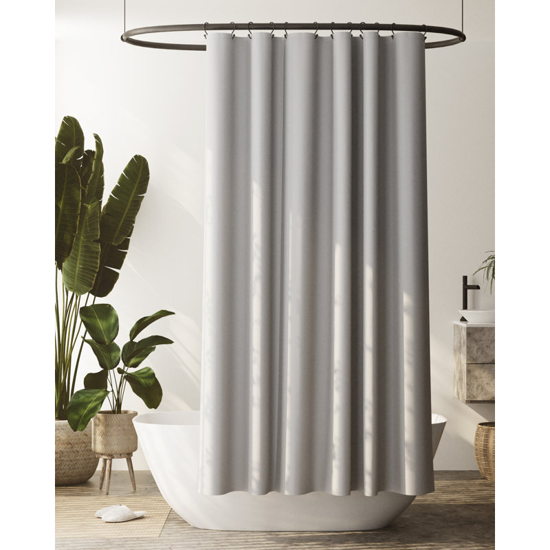 Doublure de rideau de douche en coton recyclé Jarmon, H 72 po x l 70 po, gris