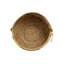 Panier rond en osier profond avec poignée et bordure en laiton brillant 12 po Home & Manor