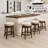 Upholstered Swivel Counter Bar Stool with Solid Wood Frame and Nailhead Trim-234951305-234951303