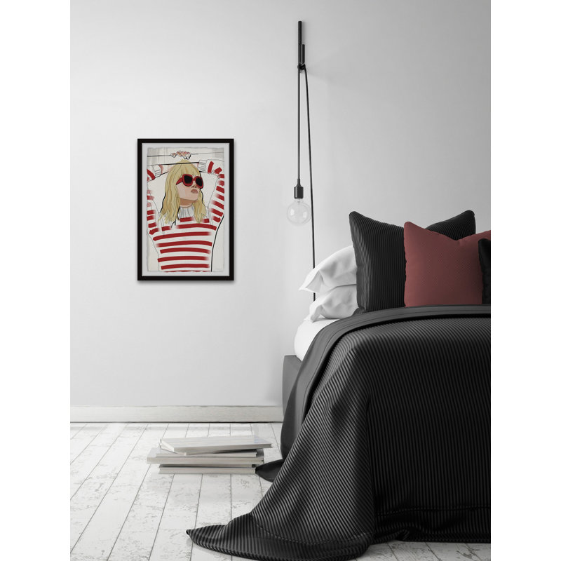 Trendy Red Top by Parvez Taj - Single Picture Frame Painting, 45 cm H x 38 cm W