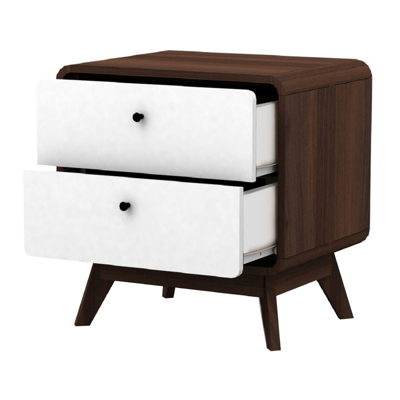 Maja 51cm W Bedside Table, Walnut/White