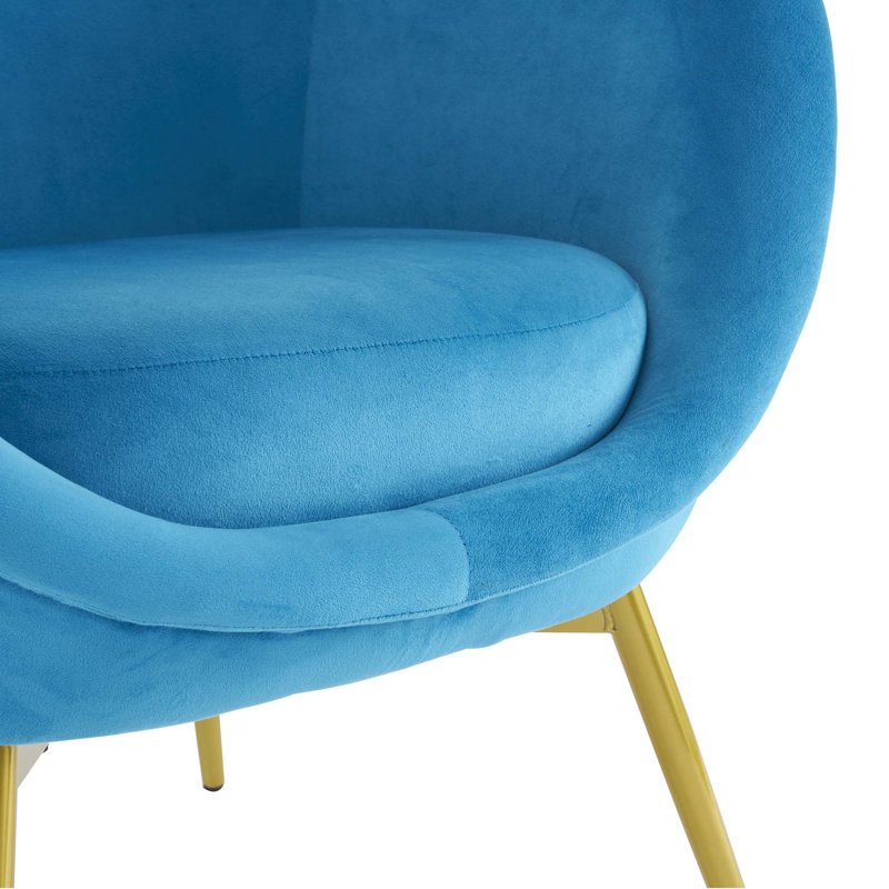 Chaise d'appoint rembourrée Manthey, Velours bleu Evan