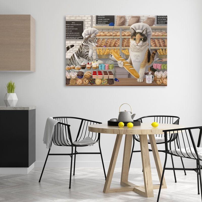  Art mural sur toile Meow Bakery, H 30 po x l 45 po