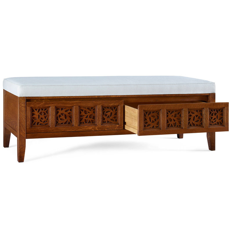 Surrey Hills Upholstered Storage Bench, Manlius, Perigold Posh Sky