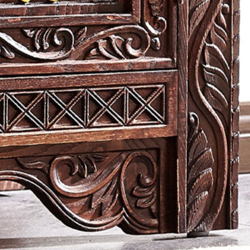 Solid Wood Accent Cabinet, Dark Brown