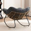 Chaise d'appoint berçante rembourrée Chenille-1979175390