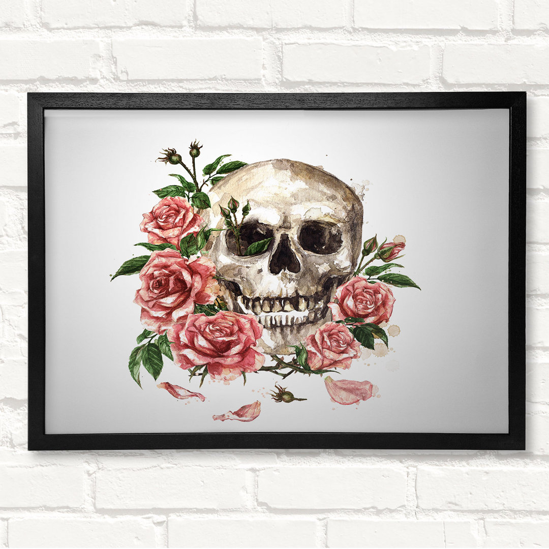 The Floral Skull Gerahmter Druck