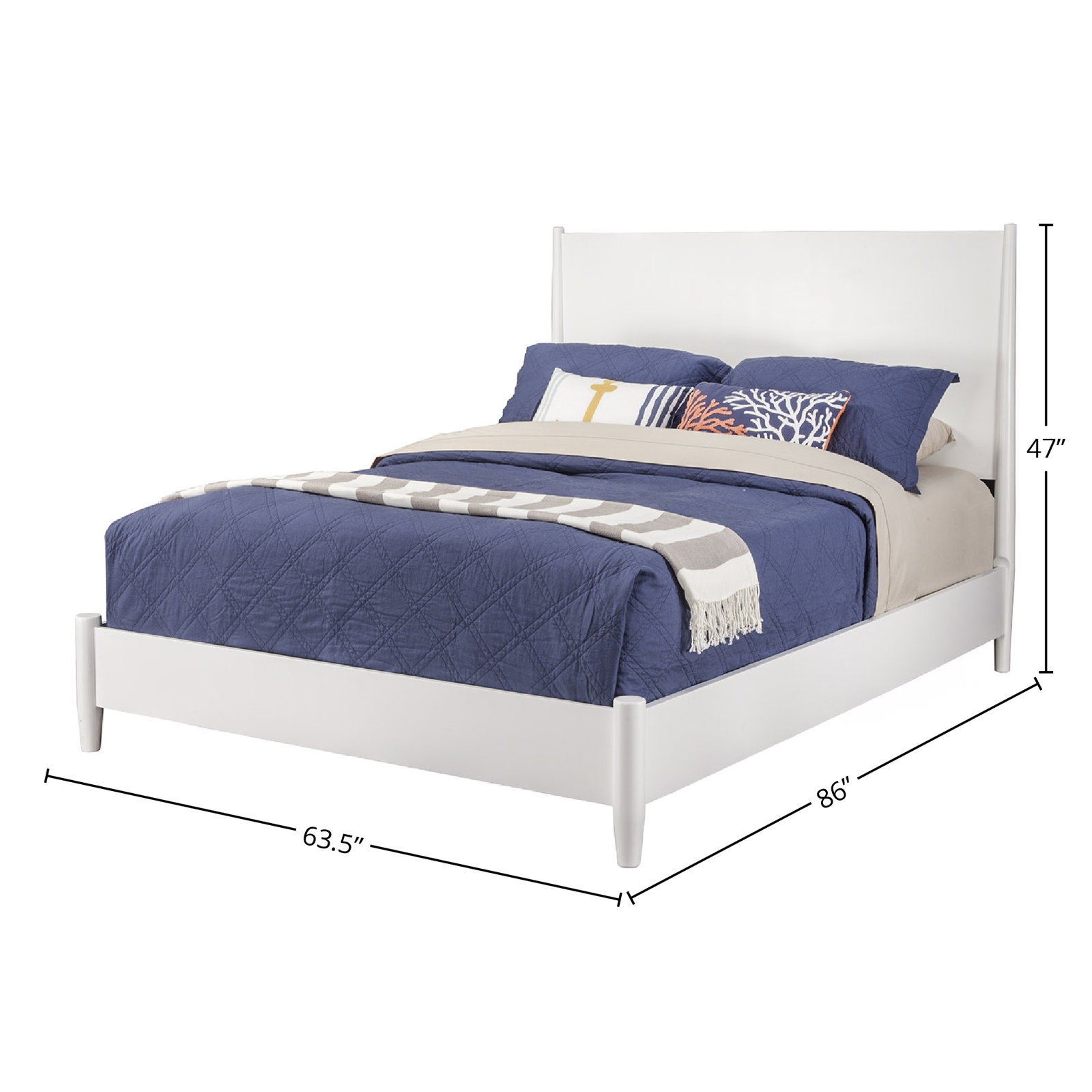 Williams Low-Profile Bed, Queen, White