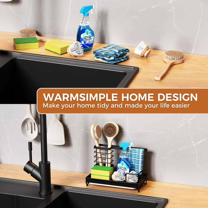 Rustproof Stainless Steel Sink Caddy - Space-Saving Organizer With Removable Tray