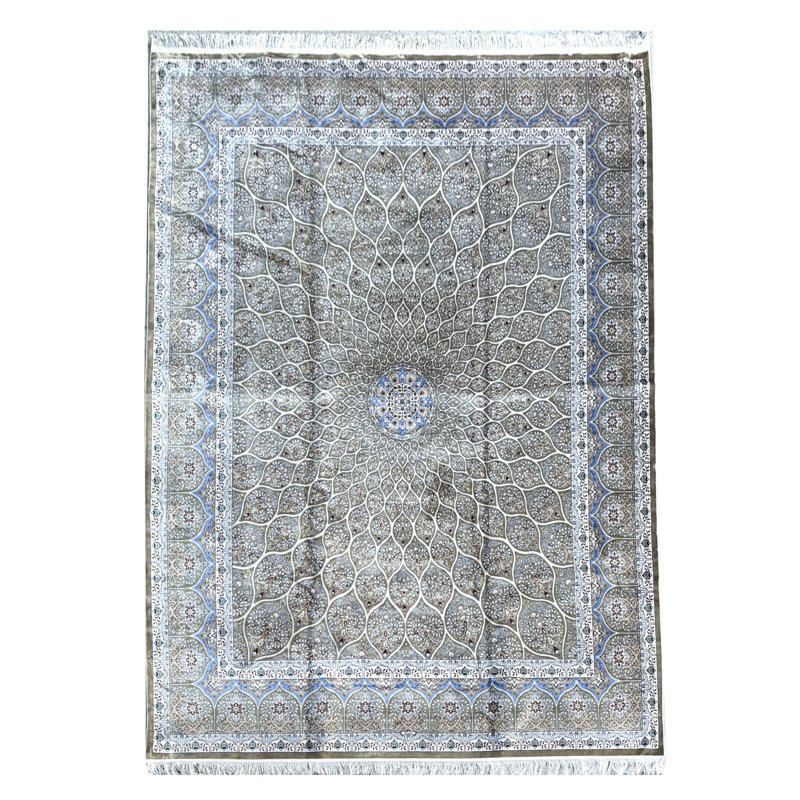 Tapis rectangulaire en soie touffeté à la machine