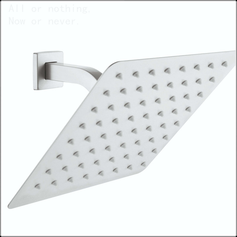 Pomme de douche à pluie haute pression, pomme de douche ultra-mince en acier inoxydable 304 avec buses autonettoyantes, revêtement complet du corps