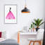 Jupe de bal rose, giclée encadrée, conception par Simone Elum-551326005-551326009