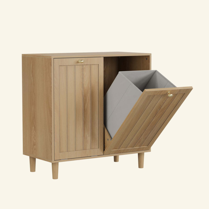 Panier à linge incliné avec panier intérieur amovible, panier à linge dissimulé, armoire de rangement pour salle de bain, support de rangement domestique autoportant