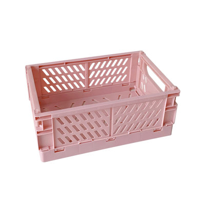 Storage basket Mini Foldable Plastic Storage Basket For Organizing Crates With Handles For Desks And Bedrooms