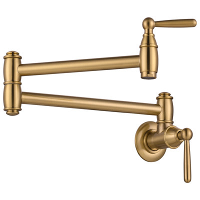 Wall Mounted Brass Pot Filler with 2 Handles