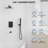 Wall Mount 10" High-Pressure Rainfall Shower System, Tub Shower Faucet Set with Rough-in Valve-73468219