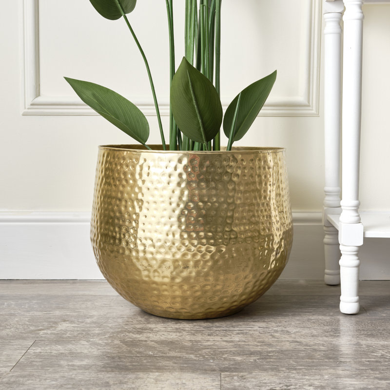 Sarana Planter, 38cm H x 40cm W x 40cm D, Gold