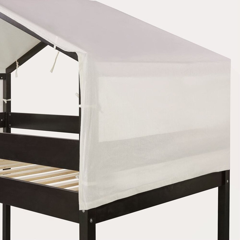 Lit superposé en bois avec tente Kitzie, Espresso