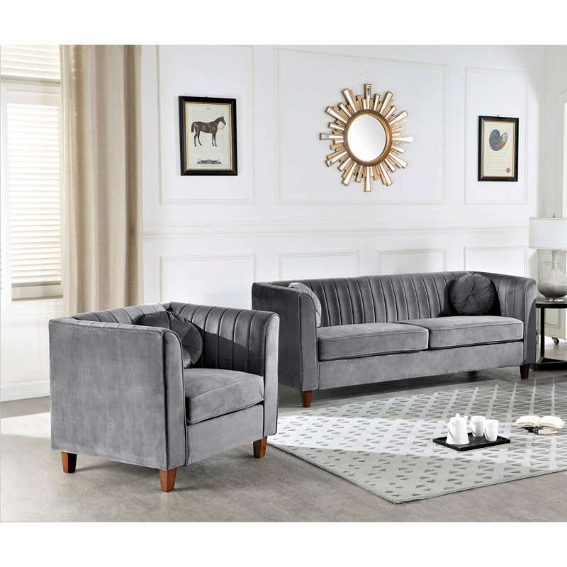 Bryton 2 - Piece Living Room Set, Grey
