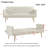 Beige Velvet Convertible Futon Sofa Bed With Tufted Design & Gold Legs-1642486517