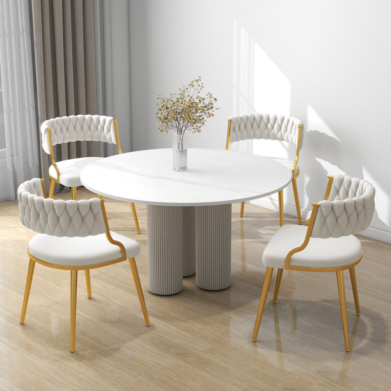 Christal Upholstery Dining Chair, Ivory