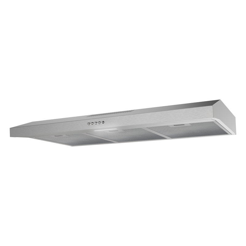 36 po T-10189-1-CL Grosetto Hotte convertible encastrable 80 pi³ / min en acier inoxydable brossé avec filtres en maille, commande à bouton-poussoir, lumière DEL