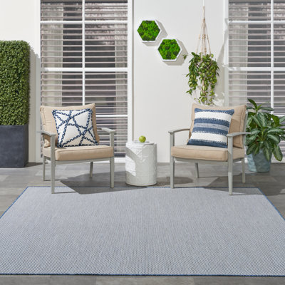Gabriela Blue/Ivory Indoor/Outdoor Area Rug