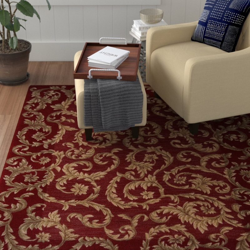 Karin Wool Floral Indoor Rug, Rectangle 3'6" x 5'6"