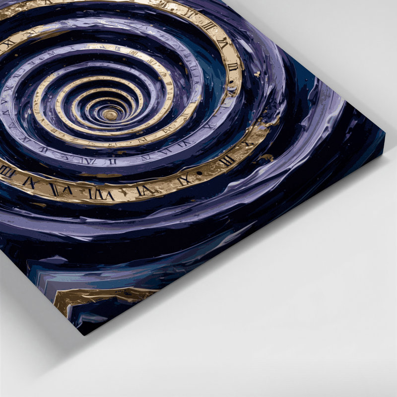 Art mural sur toile gris Sci Fi Time spiral vortex, H 20 po x l 30 po