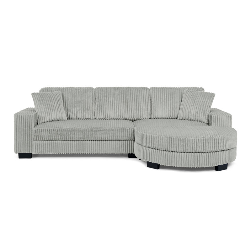 Canapé modulaire rembourré, canapé modulaire en L, Gris