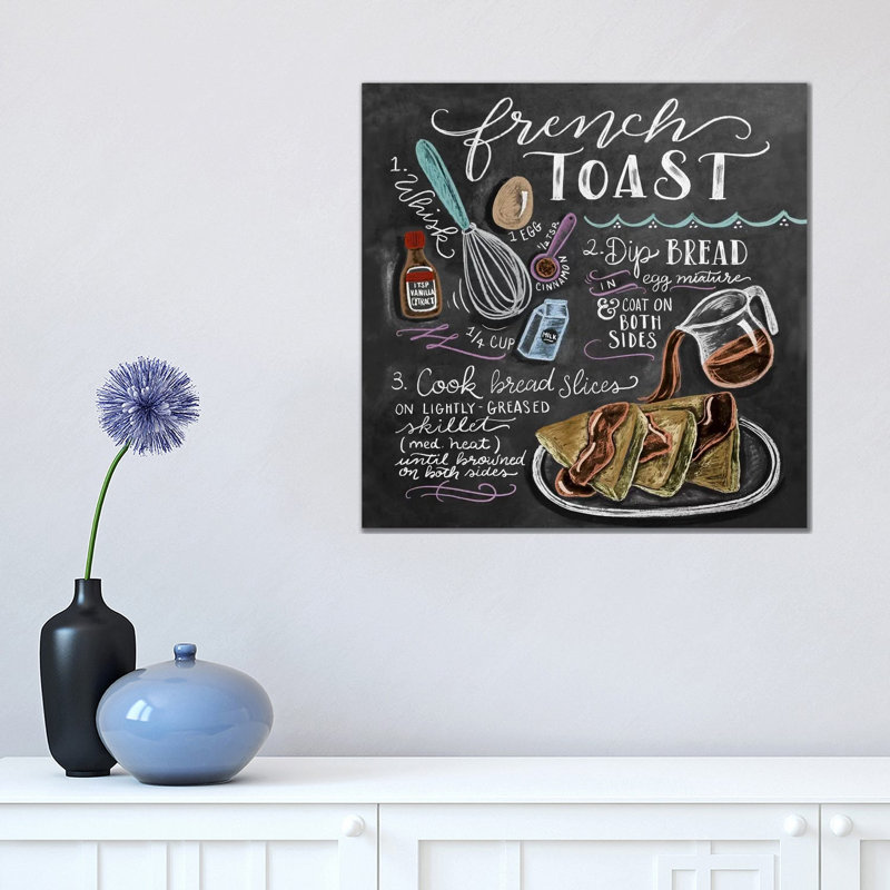 French Toast Recipe - Print on Canvas, Wrapped Canvas, 45.72cm H x 45.72cm W x 3.81cm D