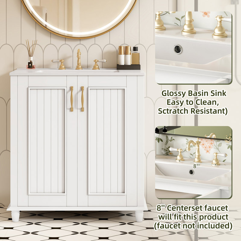 Meuble-lavabo de 30 po avec lavabo en céramique