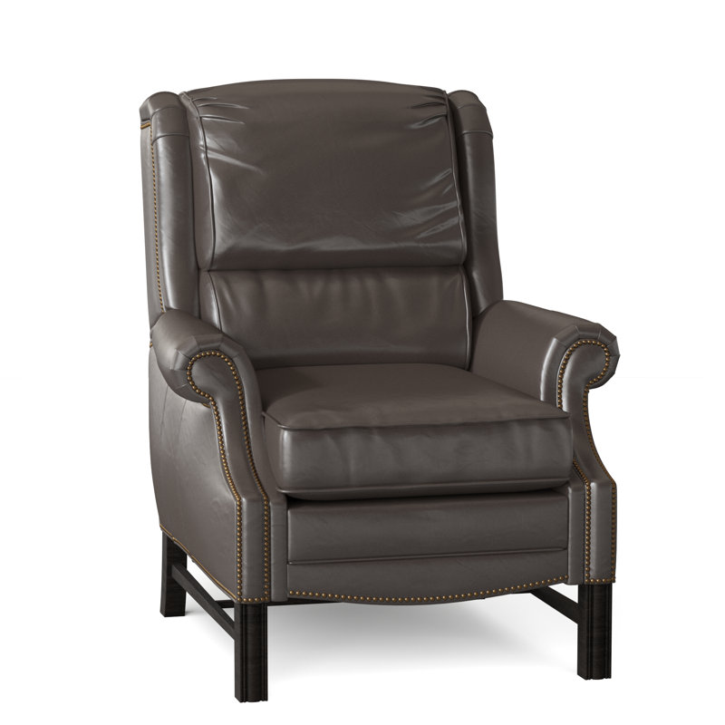 Alta Recliner, Anilina Cacao Genuine Leather, Cobblestone, #9 French Natural