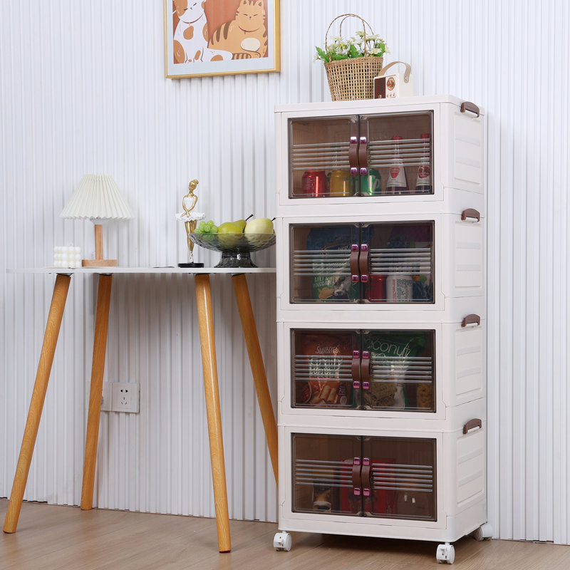 Closet Organizers, Storage Box with Lids 4-Layer,Stackable Storage Bins with Wheels