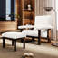 Chaise d'appoint de style Mid-Century et fauteuil en tissu confortable avec structure en bois massif, rembourré pour le salon