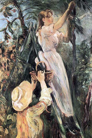 « the cerise tree » par berthe morisot, reproduction d’art