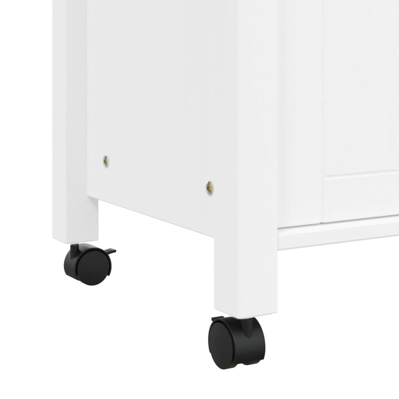 Solid Wood Bar Cart, White