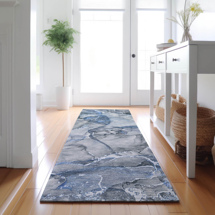 Premium Machine Washable Cerrito AMF519 Blue Rug