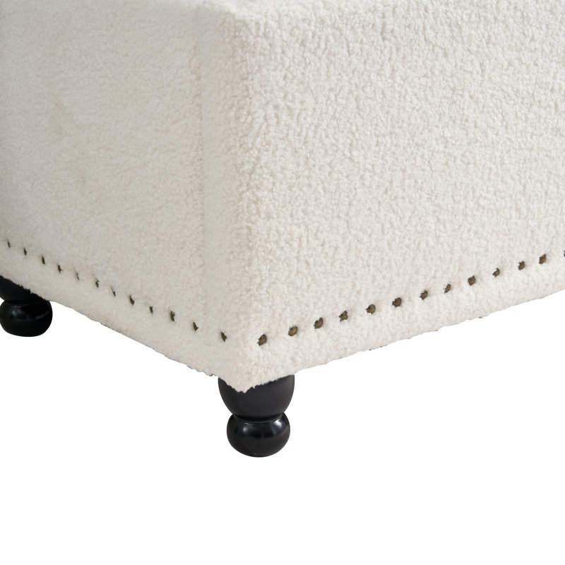 23.6” Tufted Upholstered Storage Ottoman, White