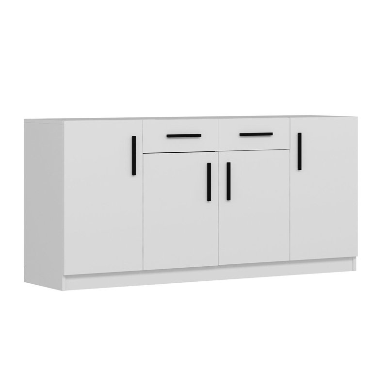 Wesa Elegant White Console Table, 70.9 x 33.5 x 18.5 Inches | 100% Melamine Coated Particle Board, Thickness: 0.7 Inches | Stylish Storage Solution for Living Room, Entryway, & Home Office | Durable & Modern Design