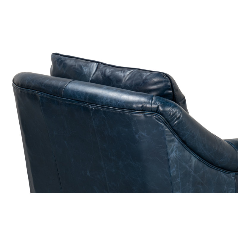Vandike Club Chair, Chateau Blue Leather