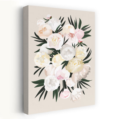 Élégant bouquet de pivoines abstrait contemporain