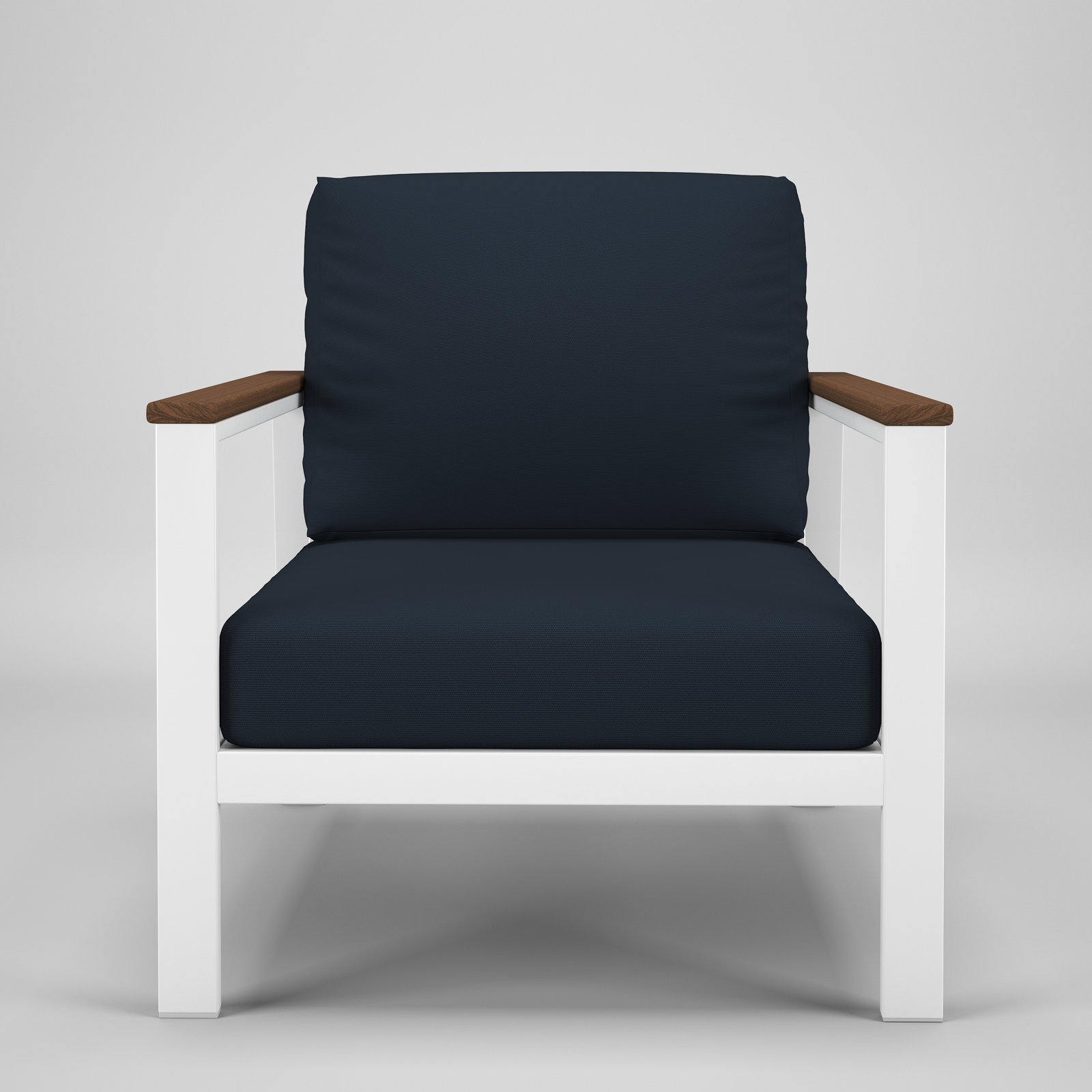 Townsend Sunbrella® Patio Lounge Chair, Canvas Navy, Brown