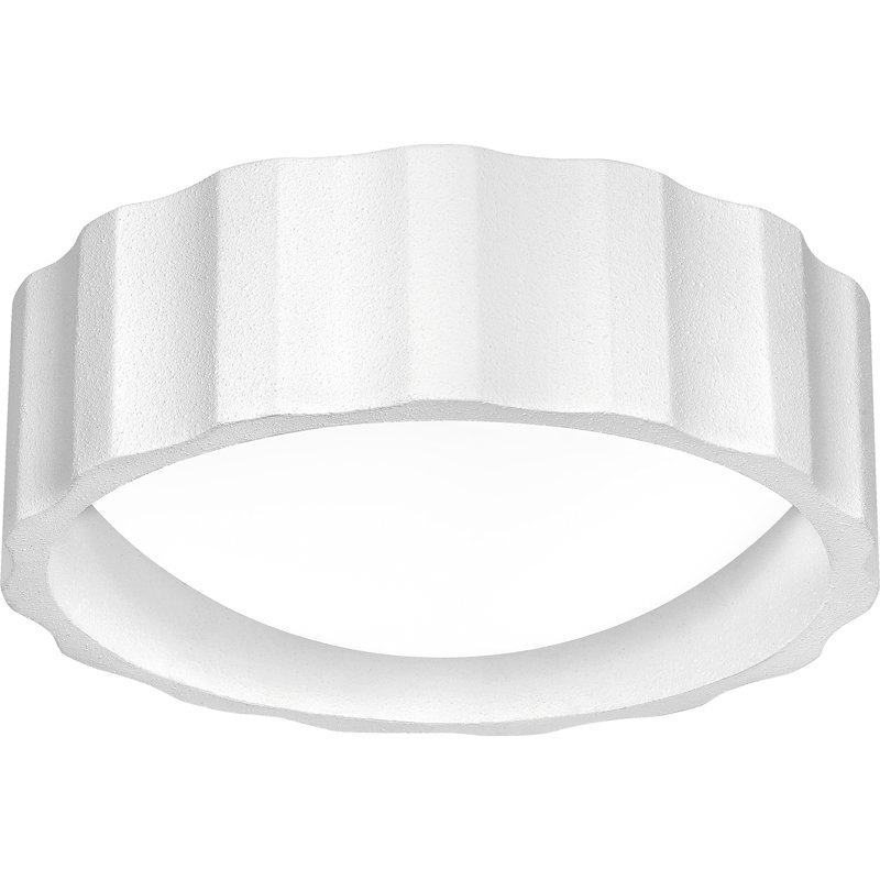 Diaja 2-Light Textured White Flush Mount Light