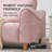 Modern Flared-Arm 3-Seat Sofa, Natural Textured Linen,pink-1080210028