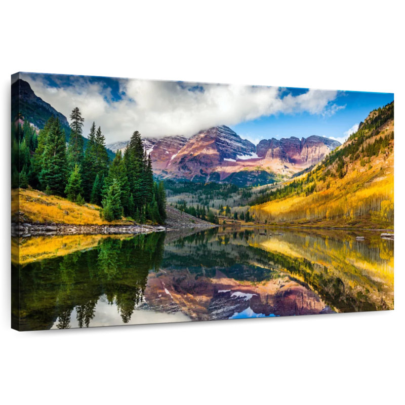 Alvord Scenic Maroon Bells Colorado, H 26 po x l 39 po