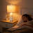 22" Coastal Textured Touch Control Table Lamps with Dual USB Ports and Bulbs-1430272075