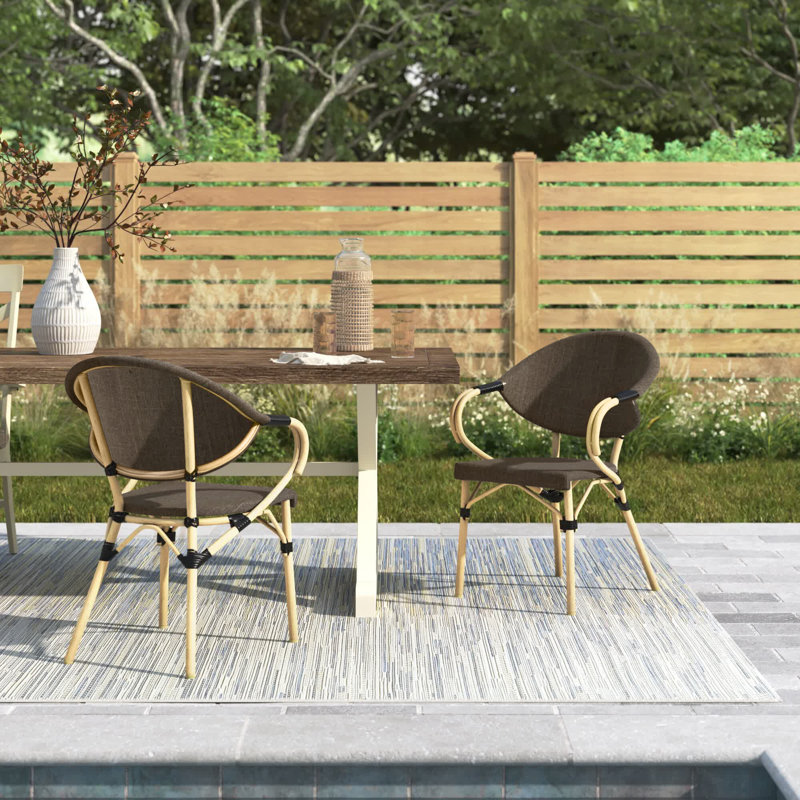 Ensemble de 2 chaises de patio Catania, Marron