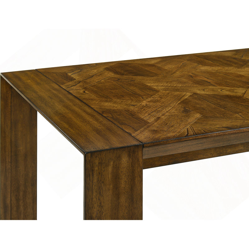 5 pièces Table de salle à manger rectangulaire en bois massif fabriqué à la main, 5 pièces: table, 4 chaises